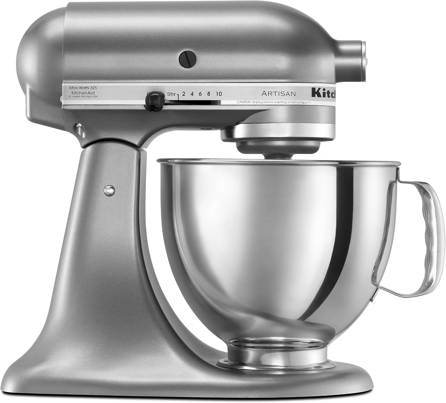 KitchenAid Artisan, 5-Qt Tilt Head Stand Mixer, KSM150PS, Contour Silver