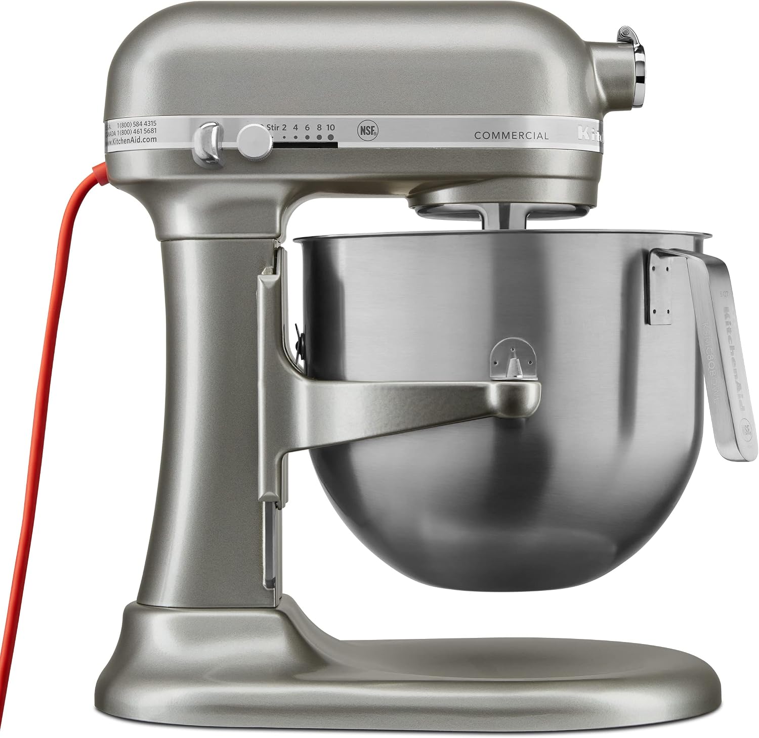 KitchenAid 8-Quart Commercial Countertop Mixer, 10-Speed, Gear-Driven, Contour Silver