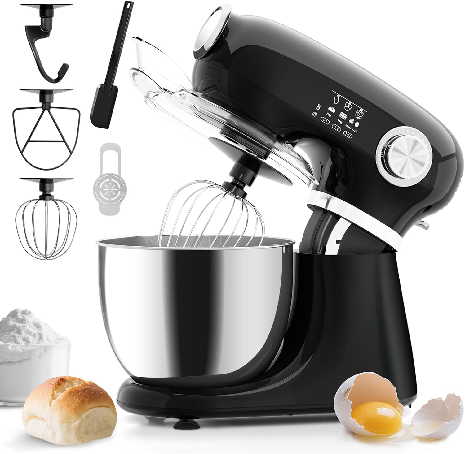 Electactic 5.3 Quart Electric Stand Mixer With 12 Speed, Low Noise