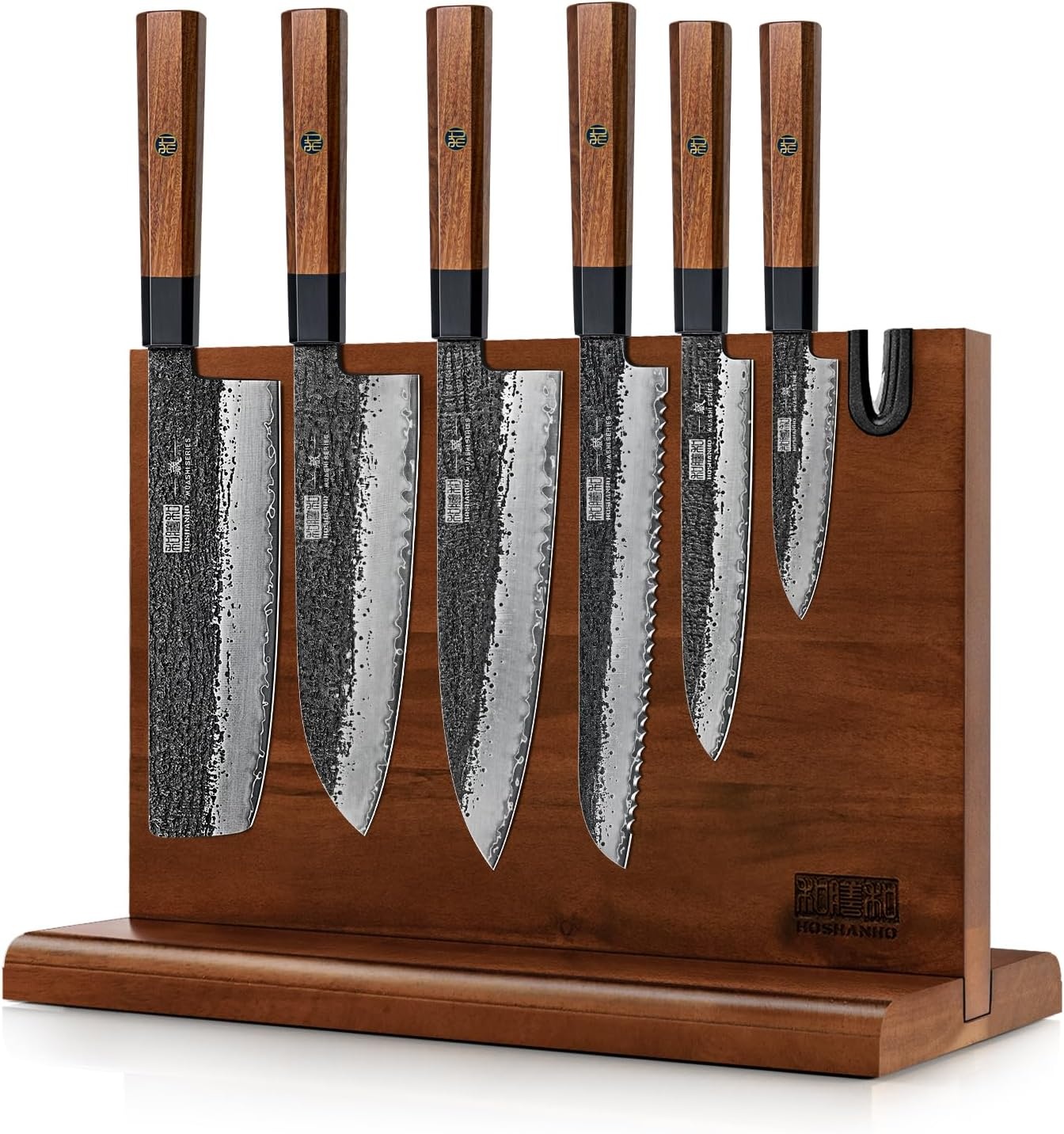 HOSHANHO 7 Pcs Knife Set with Magnetic Knife Block